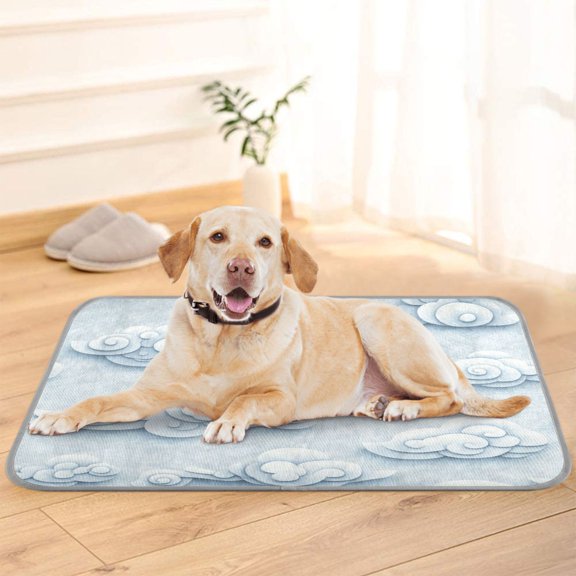 Pet Cooling Pad Foldable Self Cooling Mat Breathable Pet Cushion Sleep Pad for Dogs and Cats The Clouds Pattern S