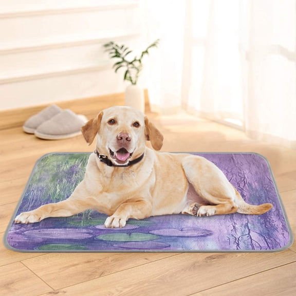 Pet Cooling Pad Foldable Self Cooling Mat Breathable Pet Cushion Sleep Pad for Dogs and Cats Water Lilies and Weeping Willows S