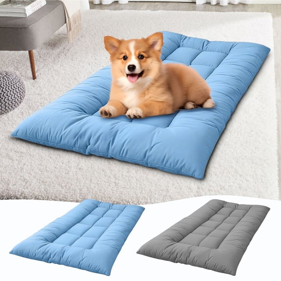 Pet Cooling Pad Sofa Bed - Soft Thick Breathable Polyester Mat, Non-Slip Bottom Quick-Cool Design for Dogs & Cats, Comfortable Summer Resting Bed for Pet Crate & Indoor Use, 47.24*23.62in, Gray