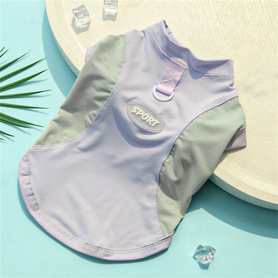 Pet Cooling Vest, Icy Silk Fabric Sun Protective Shirt for Dogs & Cats, Sunscreen Trim for Summer Walks & Heat Safety