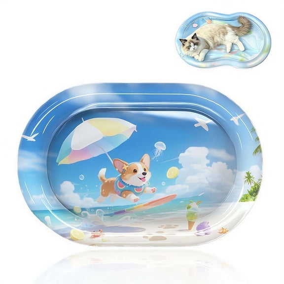 Pet Cooling Water Bed  4129 PVC Floating Mat for Dogs, Summer Outdoor Pool Lake Accessory, Includes Pump