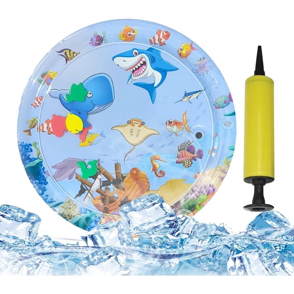 Pet Cooling Water Bed Inflatable Play Mat Pad with Pump for Cats Dogs