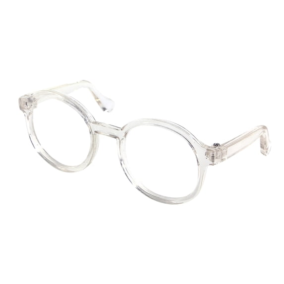 Pet Cosplay Glasses Round Plastic Eyewear for Cats and Small Medium Dogs, Clear Lens Photo Props, Adjustable Head Strap