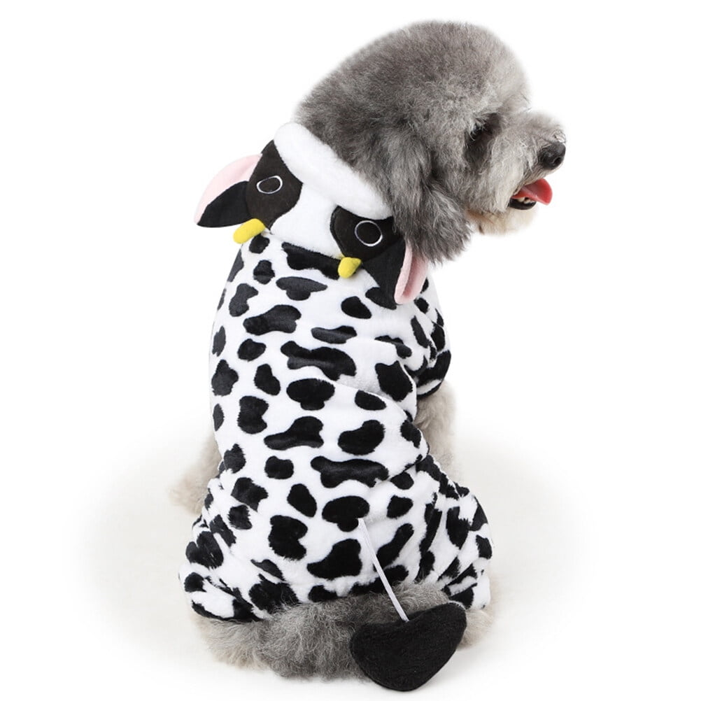 Pet Costume Dog Halloween Suit Dog Milk Cow Costume Dog Jumpsuit Pet