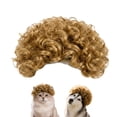 thumbnail image 1 of Pet Costume Wig Funny Headwear Adjustable Elastic Pet Accessory For Dog Cat Holiday Party Photo Props(Brown-One Size), 1 of 3