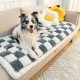 thumbnail image 1 of Pet Couch Covers for Sofa, Couch Covers for Dogs Washable Dog Couch Cover Protector Cream-Colored Furniture Sofa Covers for Dog Handmade Pure Cotton Pet Bed Mat (Grayish Blue, 27.6"×70.9"), 1 of 4
