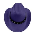 thumbnail image 1 of Pet Cowboy Hat with Adjustable Elastic Strap Classic Western Style Denim Accessory for Small Dogs and Cats Decorative Apparel for Parties Blue Purple S, 1 of 7