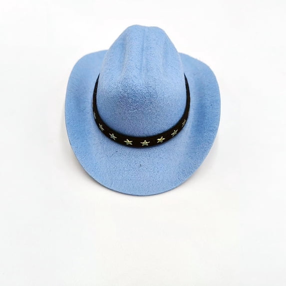 Pet Cowboy Hat for Cats and Small Dogs, Adjustable Felt Western Style Cap, Costume Accessory for Photo Prop and Party for Pets