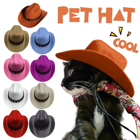 Pet Cowboy Hat for Dogs & Cats – Classic Western Style Costume Accessory,Adjustable Chin Strap for Small & Medium Pets,Photo Prop & Party Wear