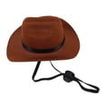 thumbnail image 1 of Pet Cowboy Hat for Dogs and Cats, Adjustable Western Style Headwear for Birthday Party and Photo Shoots, Brown S, 1 of 7