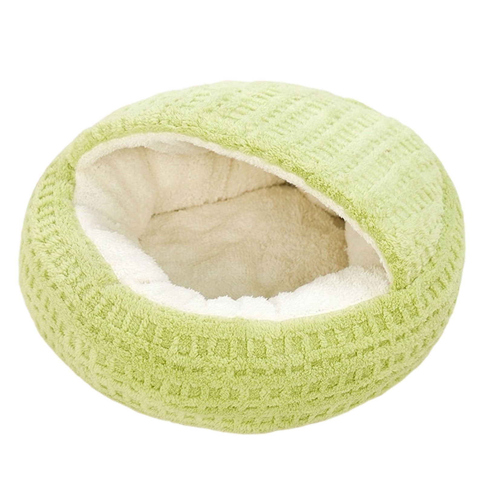 Pet - Cozy Hooded Cat Bed for Semi Enclosed Shaped Slumber Cushion for Small Dogs and Cats Warm Indoor Outdoor Sleeping Pet Accessory
