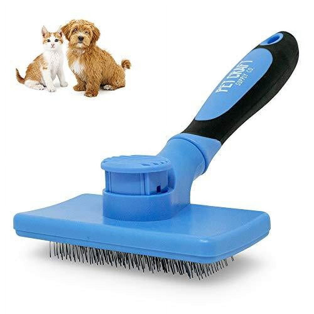 NPET Self-Cleaning Slicker Brush For Dogs & Cats - Gentle Detangling And Undercoat Removal Tool