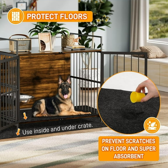 Dog Crate Pad Liner 59x48 Inches Absorbent Waterproof Non-Slip Washable Pet Mat for Kennel Training