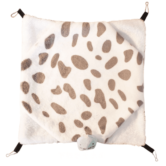 Pet Crate, Small Animal Hanging Bed, Plush Warm Cozy Cage Hammock for Hamsters Ferrets Sugar Gliders, Soft Sleeping Nest for Dwarf Pets, Grey