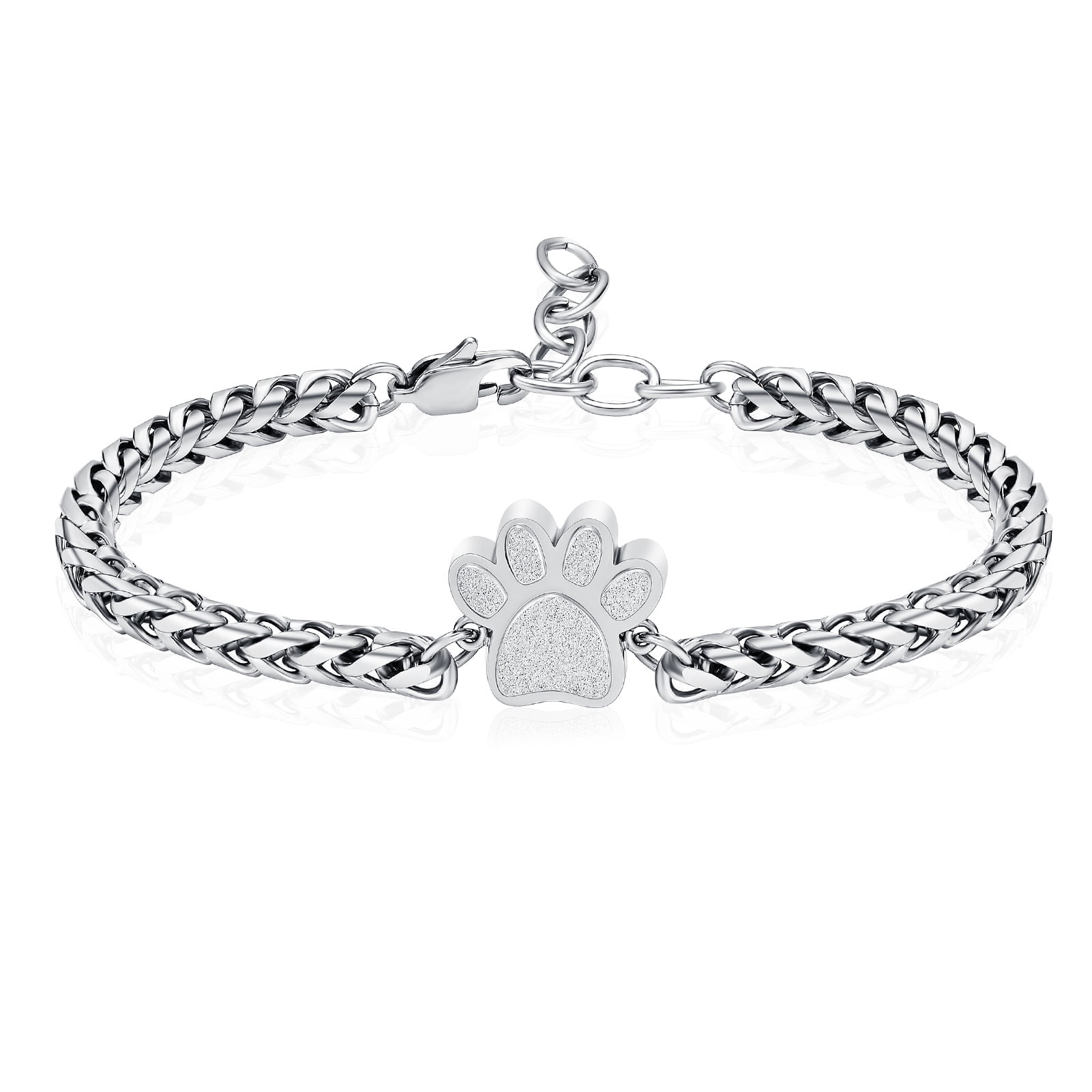 Pet Cremation Bracelet for Ashes Paw Prints Urn Bracelet Stainless ...