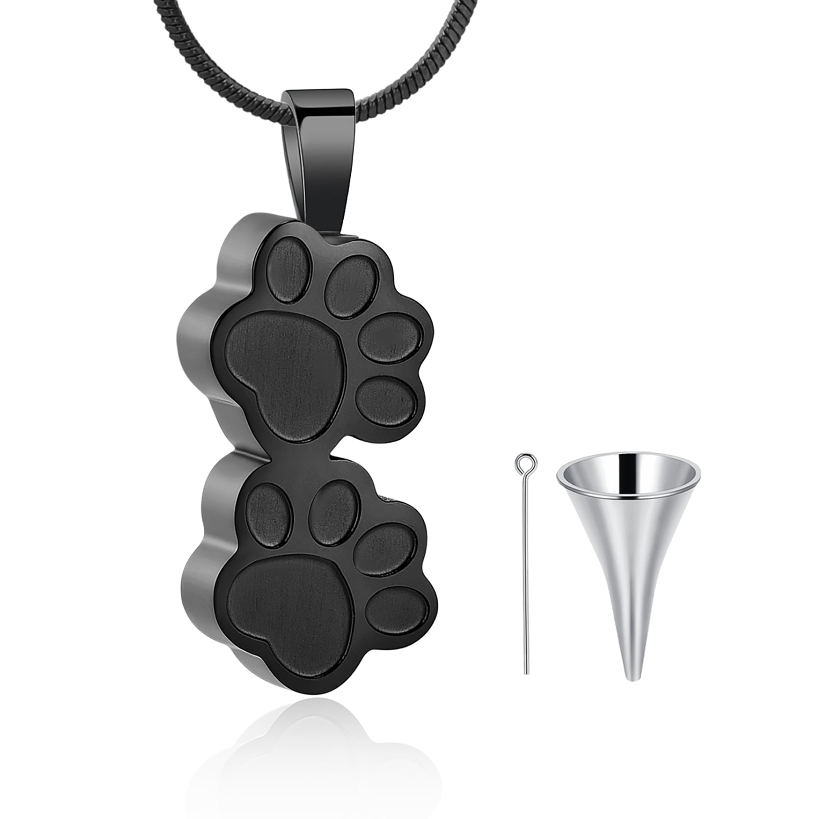 Pet Cremation Jewelry for Ashes Urn Necklace with Paw Print Heart, Pet ...