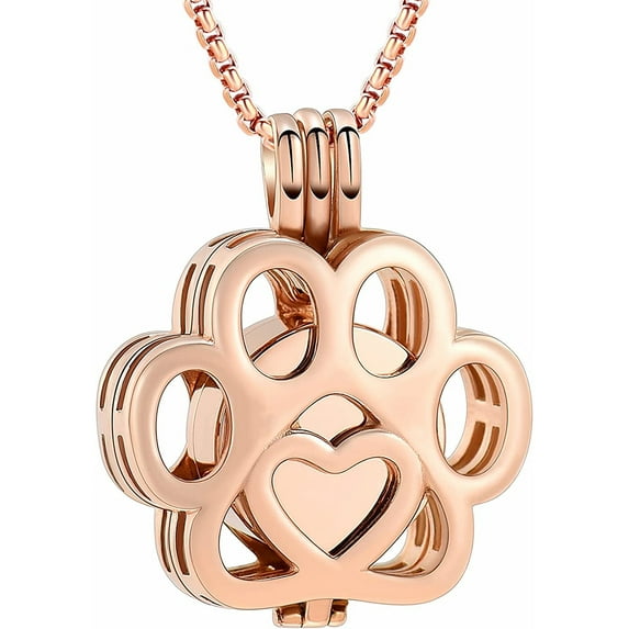 Pet Cremation Jewelry For Ashes For Dog/Cat Paw Stainless Steel Memorial Locket Urn Necklace Inside Mini Case Keepsake Cremation Jewelry Women Men