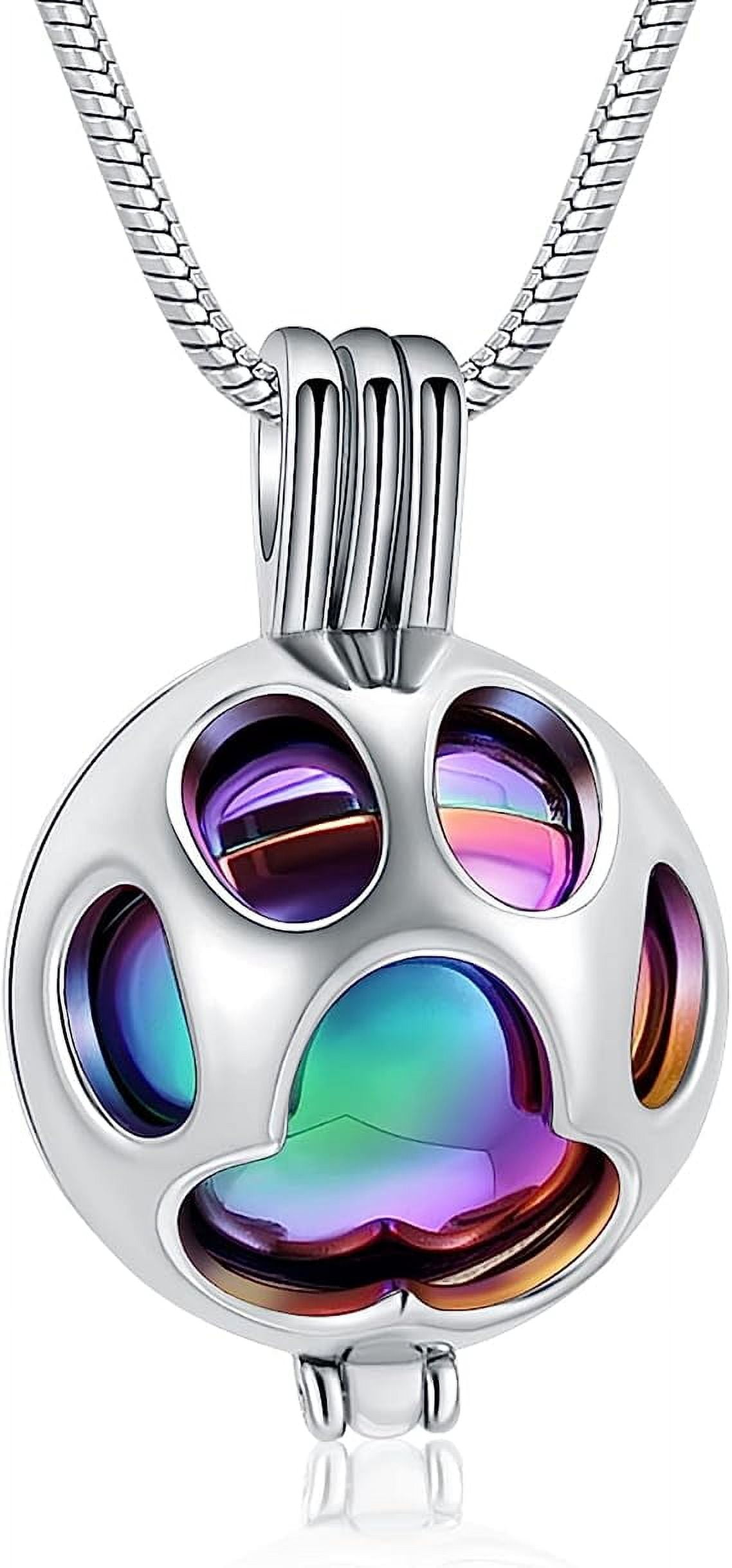 Pet Cremation Jewelry For Ashes Urn Necklace For Dog Ashes Holder With Ball Paw Locket Keepsake Memorial Pendant for Human for Pet Lover Walmart