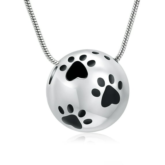 Pet Cremation Jewelry for Ashes Paw Print Urn Necklace for Ashes for Women Men Ball Cat Dog Memorial Ashes Locket