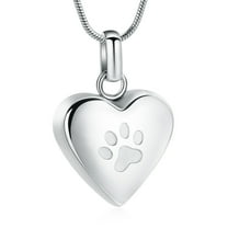 Pet Cremation Jewelry for Ashes Pendant Paw Print Pet Heart Urn Necklace Memorial Keepsake Jewelry for Pet/Dog's/Cat's Ashes