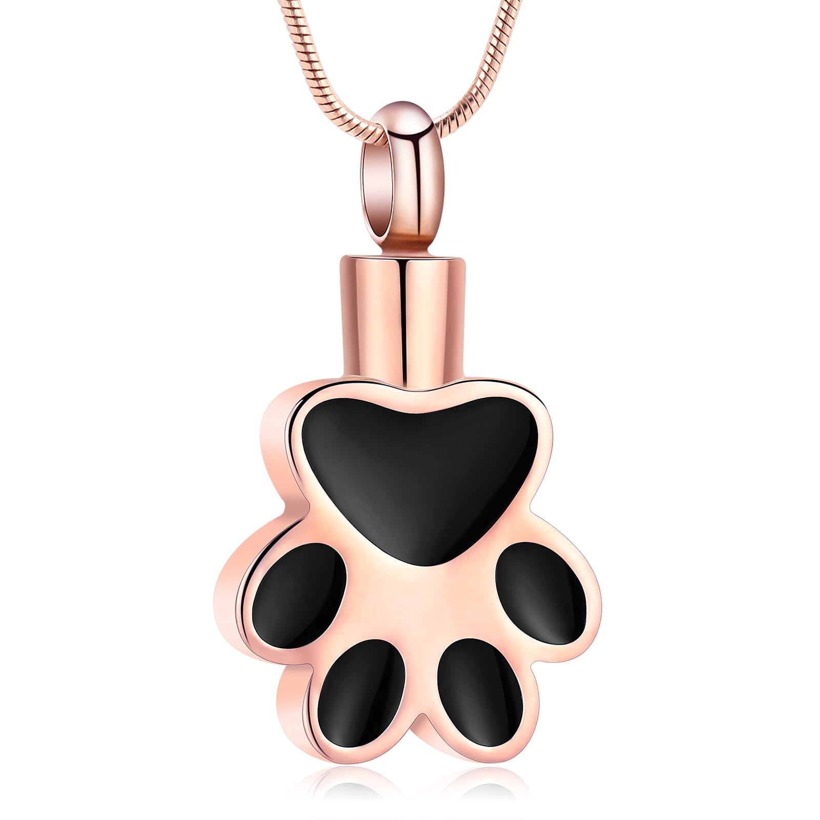Pet Cremation Jewelry for Ashes Pendant Paw Print Pet Heart Urn ...
