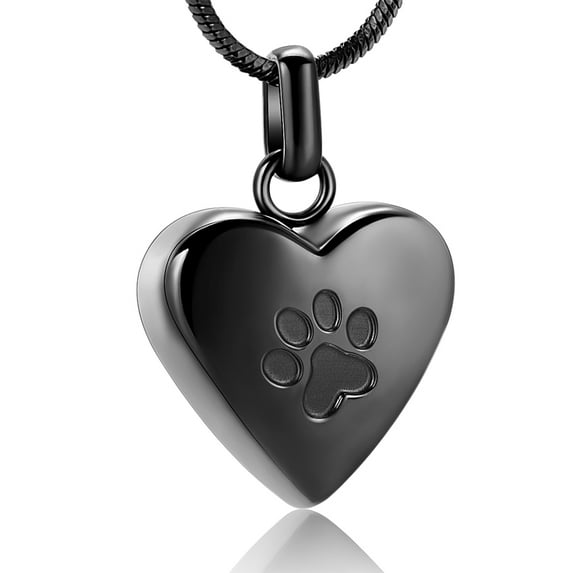 Pet Cremation Jewelry for Ashes Pendant Paw Print Pet Heart Urn Necklace Memorial Keepsake Jewelry for Pet/Dog's/Cat's Ashes