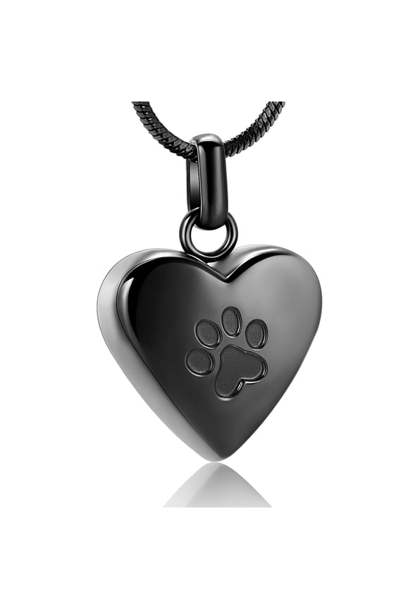 Pet Cremation Jewelry for Ashes Pendant Paw Print Pet Heart Urn Necklace Memorial Keepsake Jewelry for Pet/Dog's/Cat's Ashes