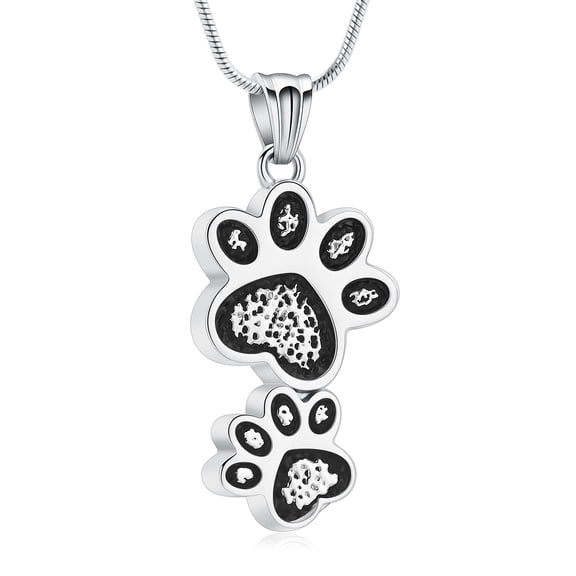 Pet Cremation Jewelry for Ashes Pendant Paw Print Pet Urn Necklace Memorial Keepsake Jewelry for Pet/Dog's/Cat's Ashes