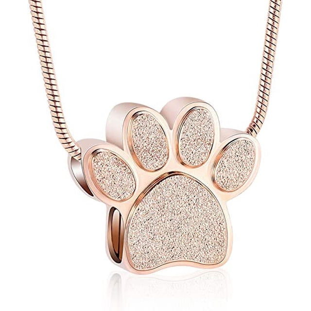 Pet Cremation Jewelry for Ashes Urn Necklace Paw Print Pet Keepsake ...