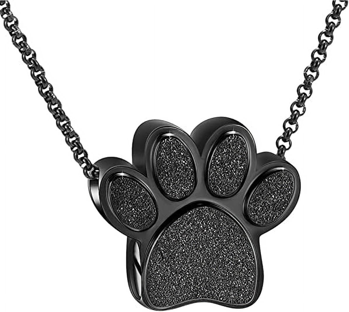 Pet Cremation Jewelry for Ashes Urn Necklace Paw Print Pet Keepsake ...