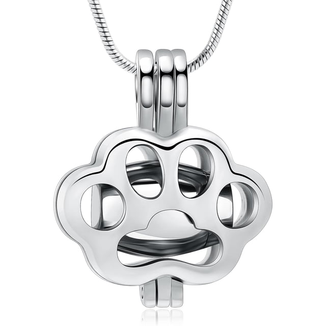 Pet Cremation Jewelry for Ashes for Dog Cat Paw Print Memorial Locket ...