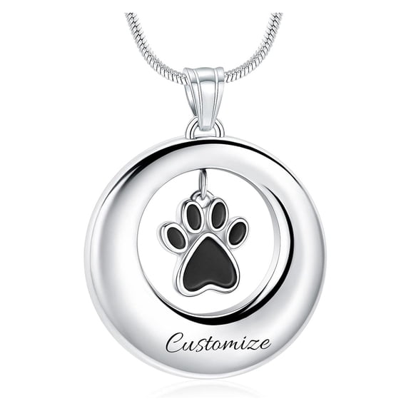 Pet Cremation Jewelry for Ashes of Dog/Cat Funeral Keepsake Urn Necklace Paw Print Memorial Necklace Mini Keepsake Urn Memorial Ash Jewelry