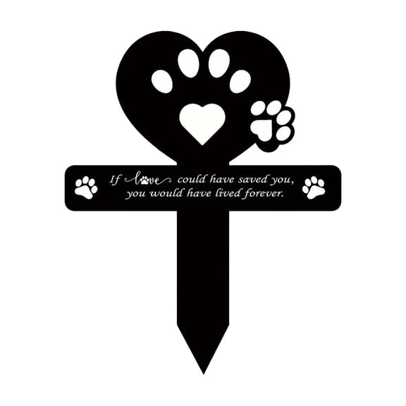 Pet Cross Memorial Plaque, Dog Cat Loss Tribute Marker, Outdoor Animal Remembrance Sign, Weather Resistant Garden Tombstone Decoration
