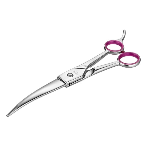 Pet Curved Shears - 8.5 Inch Stainless Steel Grooming Scissors - Professional Dog & Cat Grooming Tools - Top Knot, Tail & Paw Shaping - Precision Balanced
