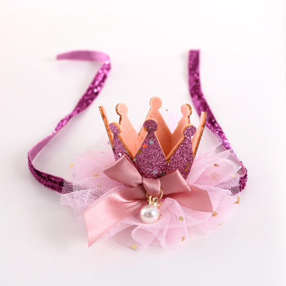 Pet Cute Birthday Party Princess Crown Hat, Adjustable Elastic Lace, Suitable For Small Dogs And Cats