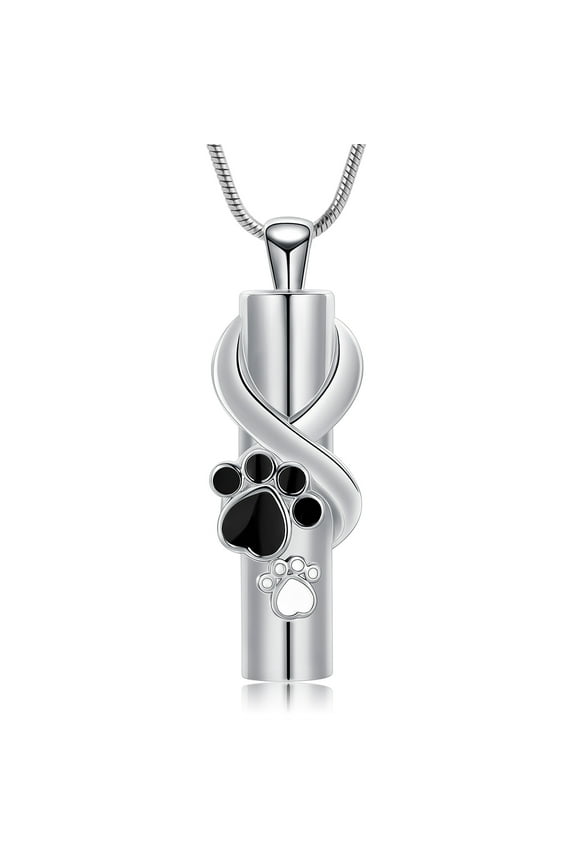 Pet Cylinder Cremation Urn Necklace for Ashes Memorial Keepsake Ashes Holder Urn Locket Cylinder Charm Pendant Necklaces for Dog Cat Ashes