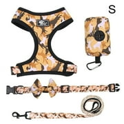 Pet Daily Kit Camouflage Harness Vest Leash Collar Set for Small Pets Orange M