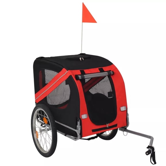 Pet Daily Kit Dog Bike Trailer Pet Cart Bicycle Wagon Cargo Carrier Attachment for Travel with 3 Entrances Large Wheels for Off-Road & Mesh Screen