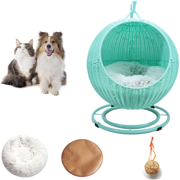 Pet Daily Kit Pet bed Cat Nest basket with stand Turquoise