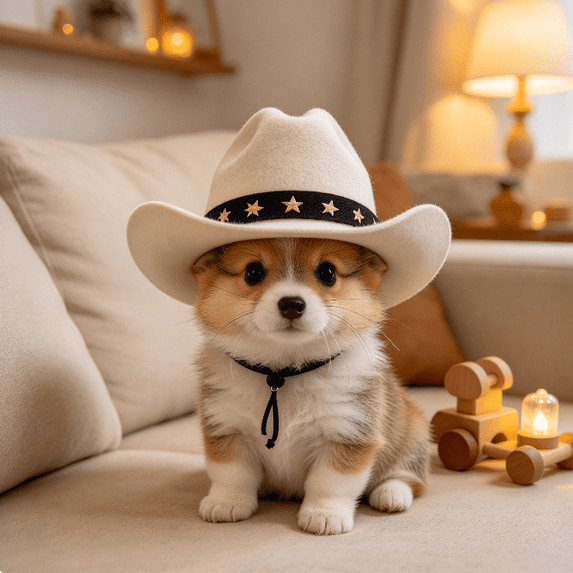 Pet Daily Wear Hat for Dogs Cats, Mini Cowboy Hat Cosplay Cap for ...