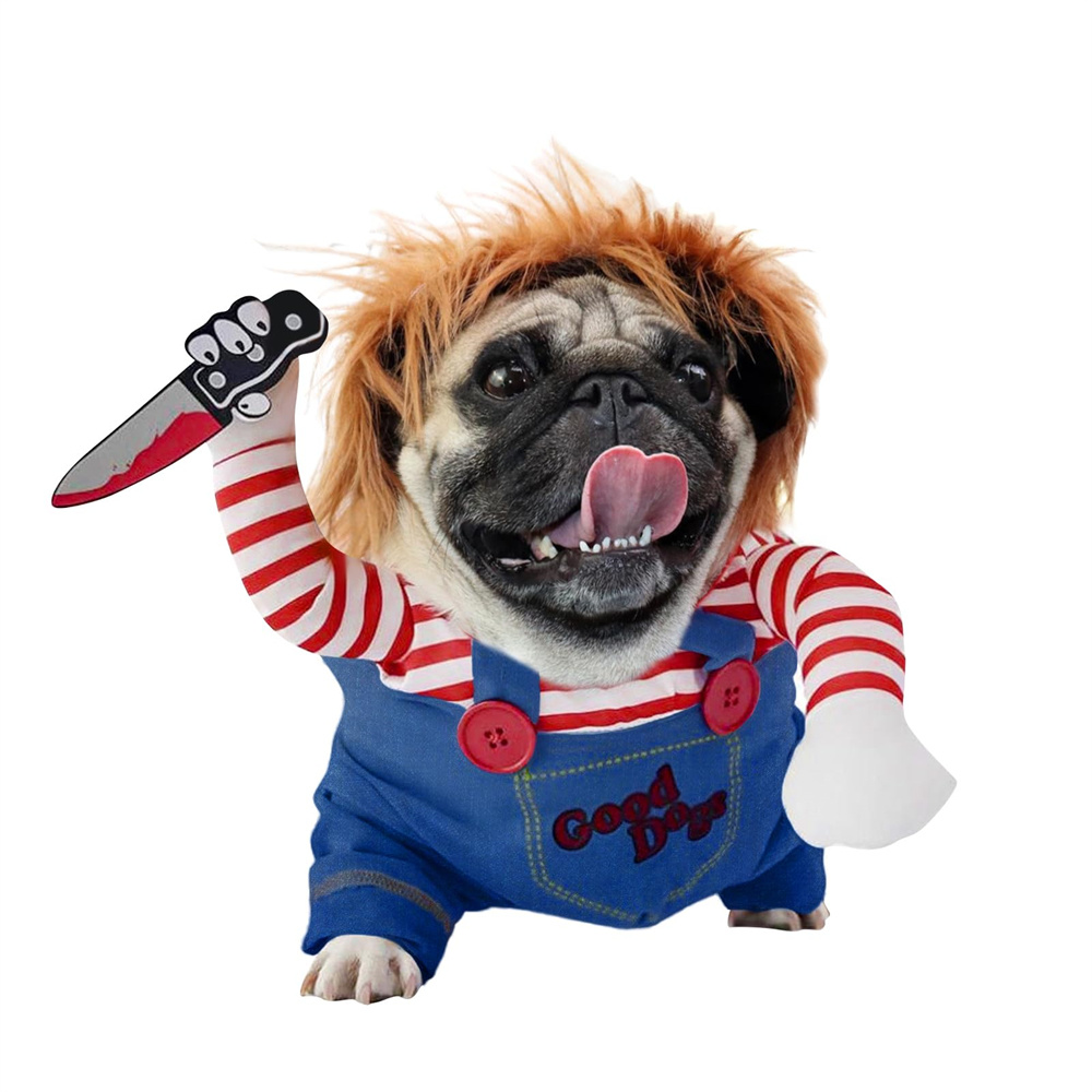 Pet Deadly Doll Costume Chucky Dog Cosplay Halloween Christmas Party