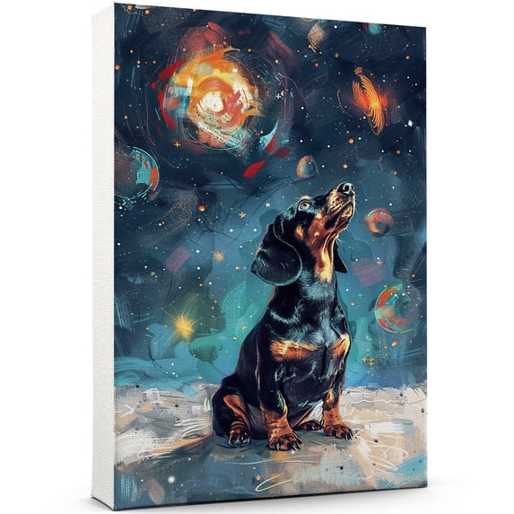 Pet Decor Starry Night Van Gogh Inspired Dalmatian Dog Pet Canvas Family Friend Peace Oil Painting Art Print Poster Wall Decor
