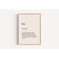 Pet Definition Wall Art Print, Dictionary Dog Cat Typography And Home ...