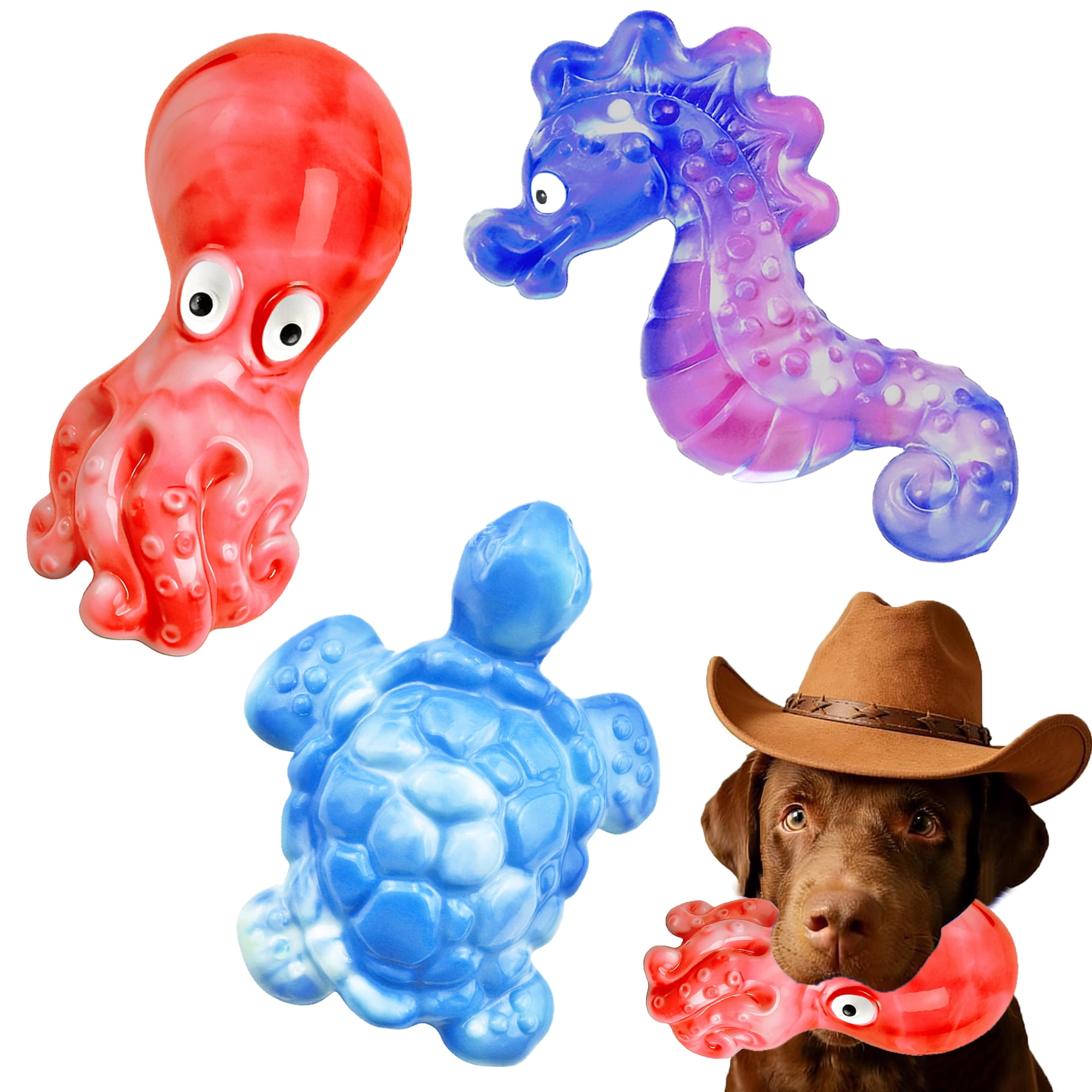 Pet Deluxe 3 Pack Dog Toys for Aggressive Chewers Dog Chew Toys for Medium Large Dogs, Milk Flavored Indestructible Dog Toy, Dense Nylon Tough Dog Toy to Keep Them Busy, Reduce Boredom