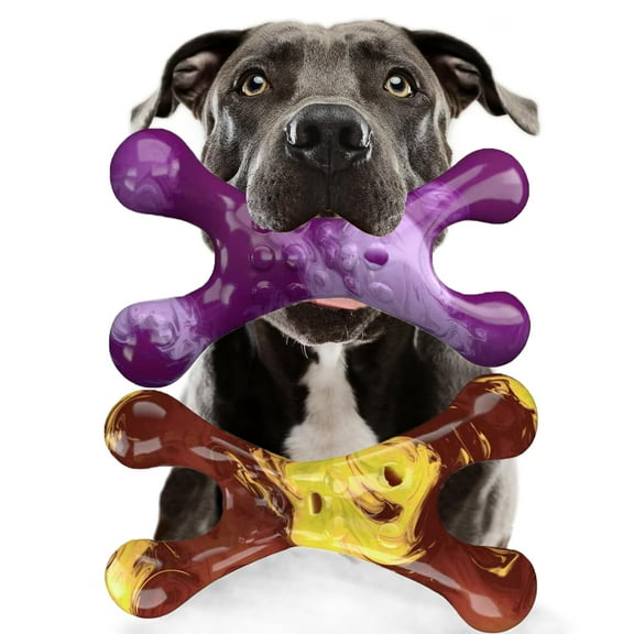 Pet Deluxe Aggressive Chewers Dog Chew Toys - 2 Pack Tough Dog Toys for Aggressive Chewers Large Breed, Indestructible Dogs Toy for Gift, Interactive to Keep Them Busy