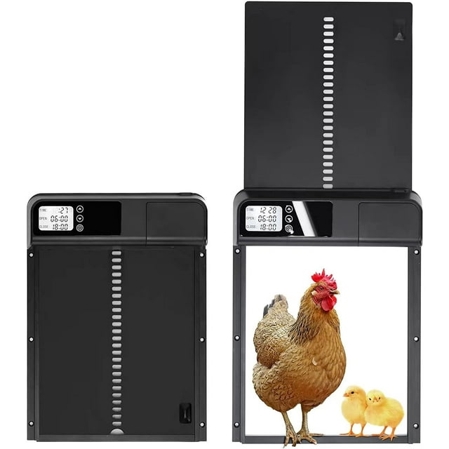 Pet Deluxe Auto Chicken Coop Door, Weatherproof Aluminum, Timer