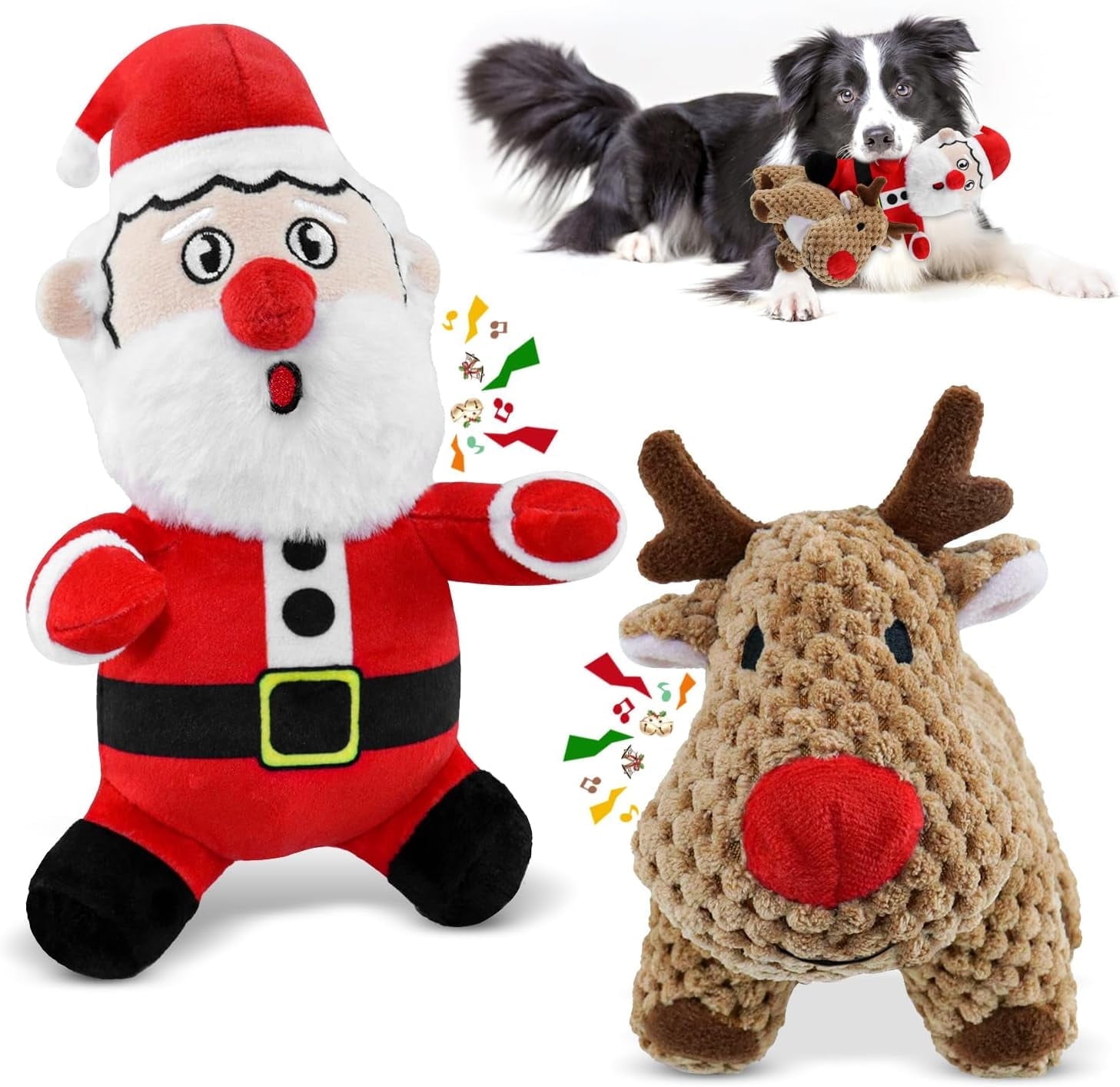 The Coupon deal of  Walmart Black Friday Deals 2025 Pet Deluxe Christmas Dog Toys Large 2 Pack Squeaky Plush Stuffed Dog Toys for Large Dogs Tough Chew Big Dog Toys for Puppy Small Medium Large Breeds
