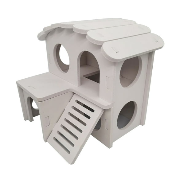 Pet Deluxe Dual-Layer Villa, PVC Double Decker Hamster House with Stair Pet Home Hideout Exercise Toys for Squirrels Gerbils Hamsters Golden Bears Small Animals