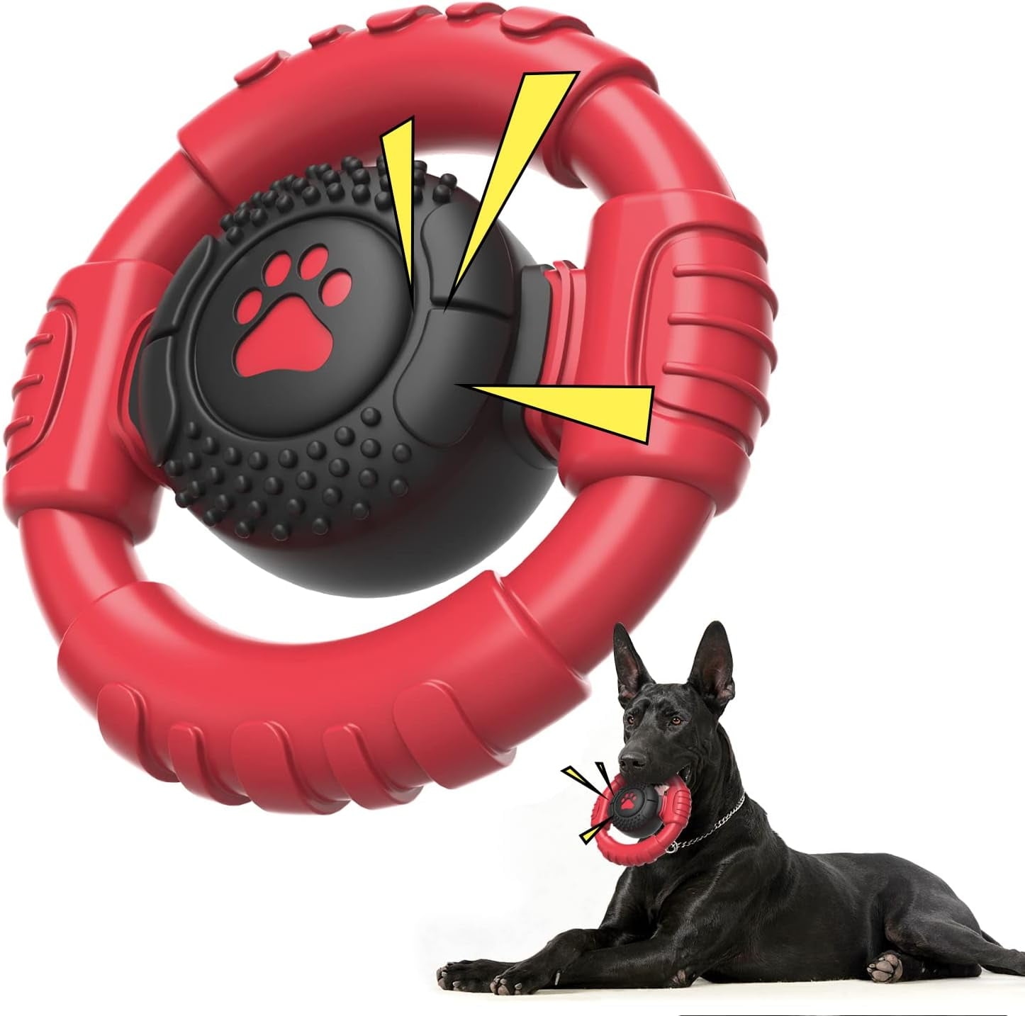 Pet Deluxe Extreme Tough Dog Chew Toys for Aggressive Chewers, Extra Durable Dog Squeaky Toys for Medium Breed, Indestructible Nylon Dog Toys for Large Dogs, Keep Dogs Busy