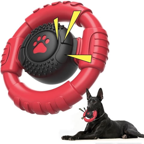 Pet Deluxe Extreme Tough Dog Chew Toys for Aggressive Chewers, Extra Durable Dog Squeaky Toys for Medium Breed, Indestructible Nylon Dog Toys for Large Dogs, Keep Dogs Busy